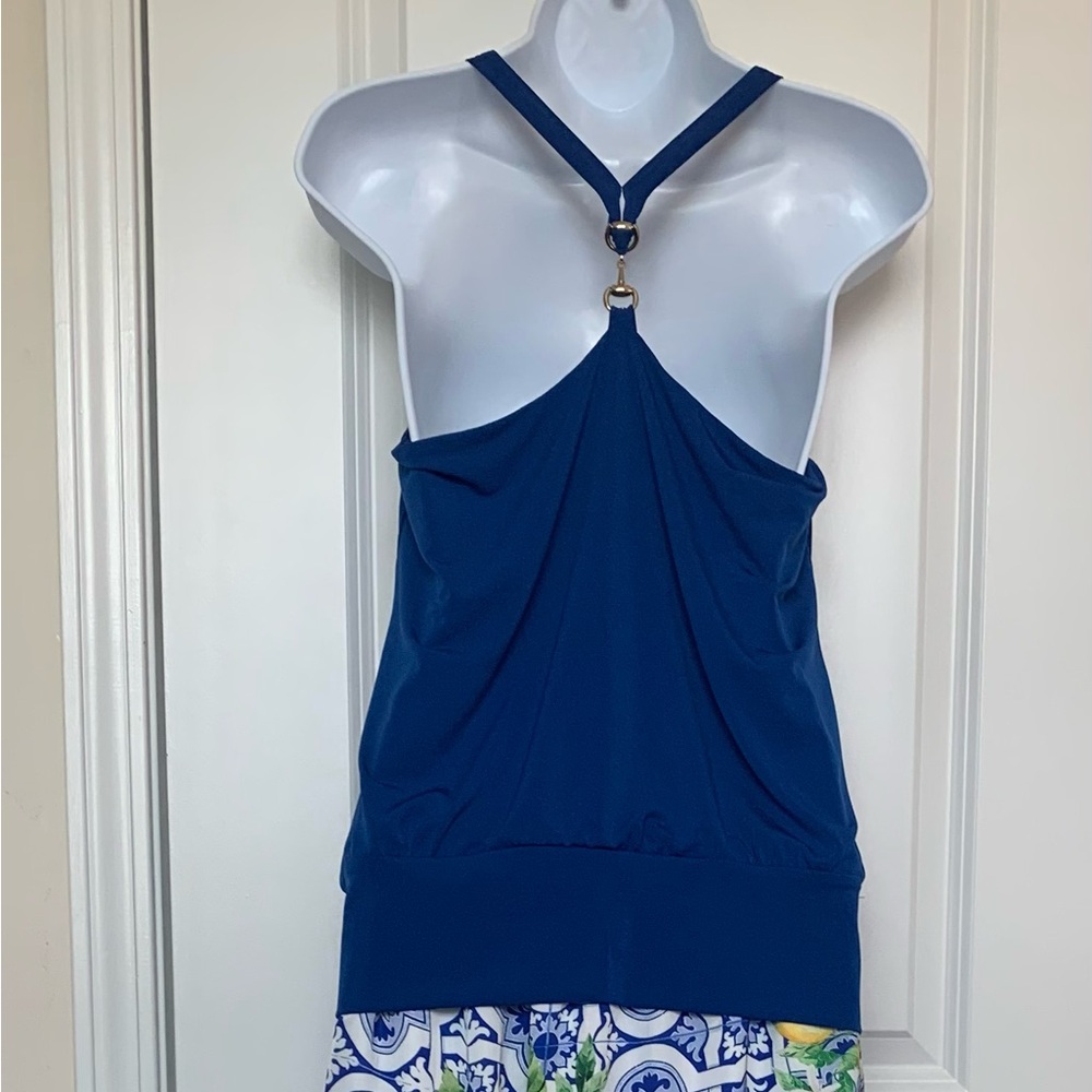 Boston Proper Blue Halter Tank Top
